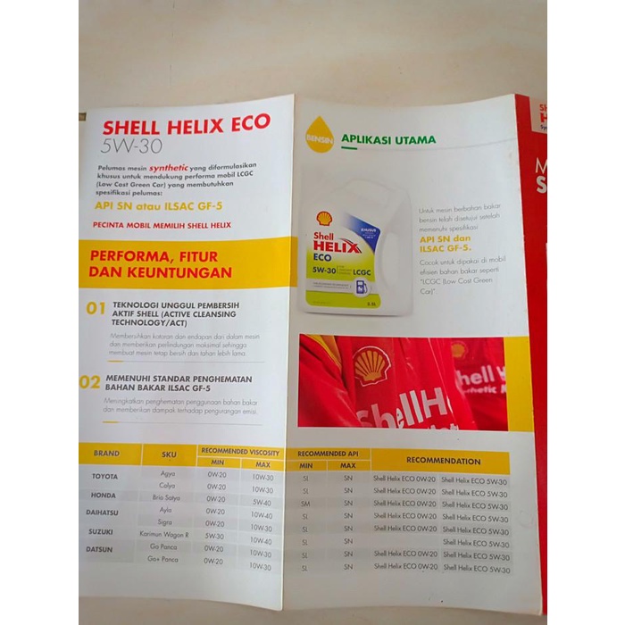 Paket Oli Shell Helix Eco 5W-30 + Filter Oli Agya/ Ayla/ Sigra/ Calya