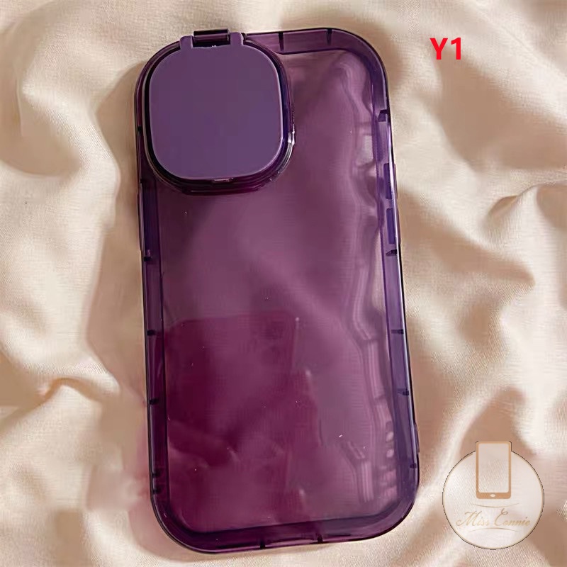 Soft Case Silikon TPU Warna Permen Dengan Cermin Makeup Untuk IPhone 7Plus 8Plus 11 12 13 Pro Max XR X XS Max