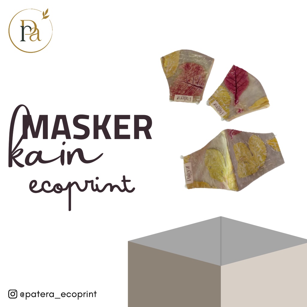 Face mask - Masker Kain Bagus Ecoprint Earlop dan Headlop - Warna Abu
