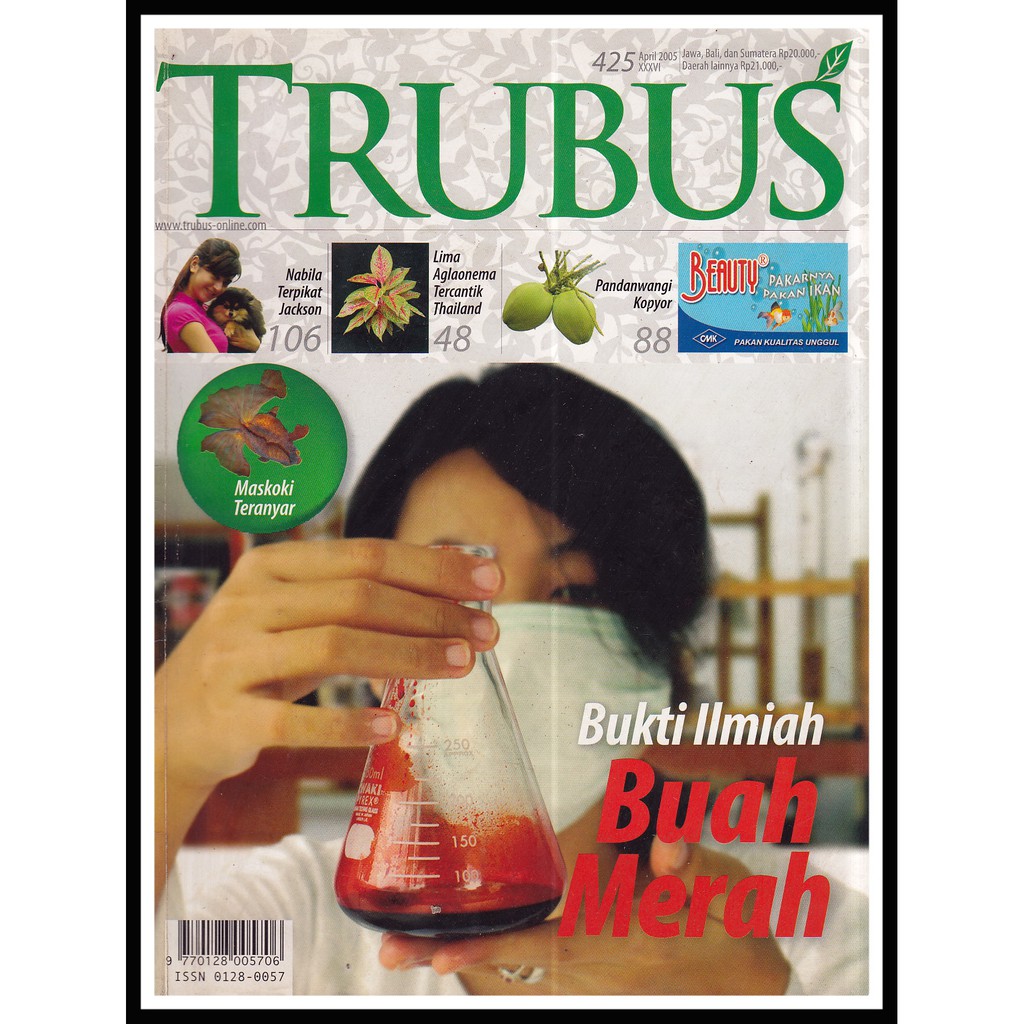 Jual Majalah Trubus No April Bukti Ilmiah Buah Merah