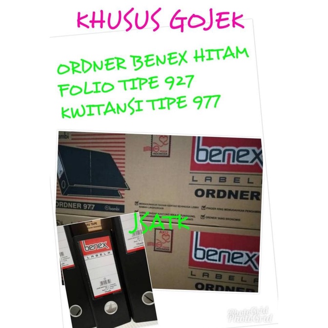 

Office & Stationery | Document Organizer | Ordner Benex Hitam 927 Folio 977 Kwitansi Khusus Gojek | Best Seller