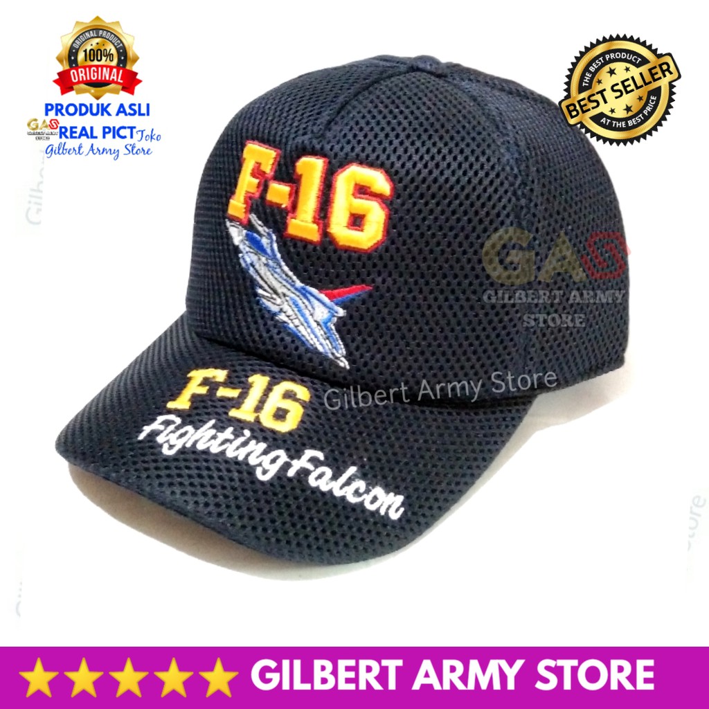 GILBERT ARMY STORE-Topi F16 Sukhoi   Bahan Jaring Biru Navy Grosir Murah Gilbert Army store Topi