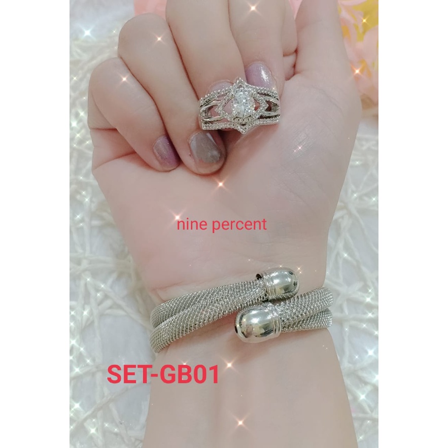 BARU, SET GELANG BANGLE DAN CINCIN/SET PERHIASAN FASHION/PERHIASAN DEWASA