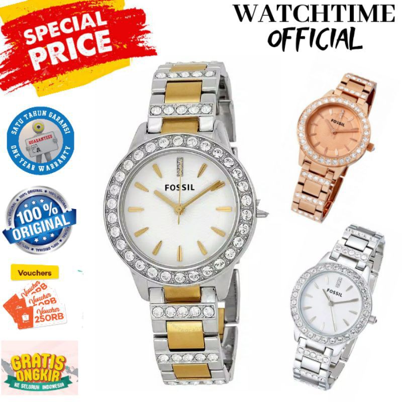 PROMO  JAM TANGAN WANITA FOSSIL ORI ARLOJI WANITA CEWEK FS ORIGINAL JESSE CRYSTAL