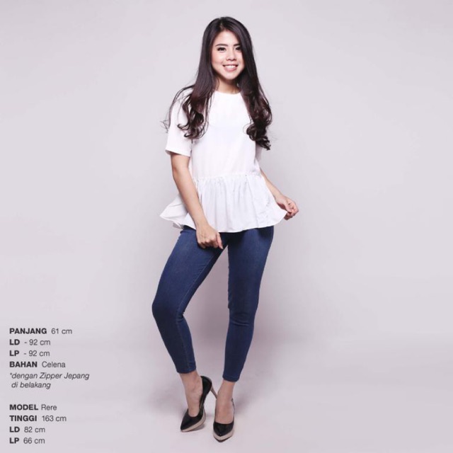 TJ134 - AITA TOP / Atasan Wanita Warna Putih / Baju Cewek Fashion Trendy