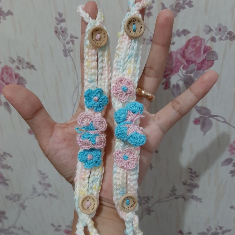 konektor masker rajut cantik