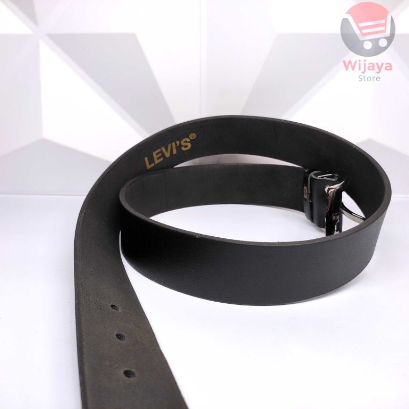 LEVI'S 501 Ikat Pinggang Kulit Asli Premium - Levis Since Original Sabuk Pria dengan Gesper Pendeng [D005]