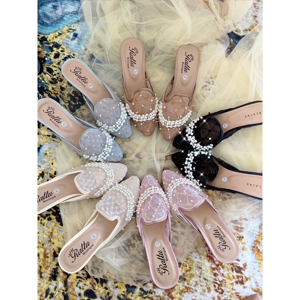 Termurah!!! COD sendal hak 5cm payet mewah safiyah series / Sepatu pengantin / wedding shoes / sepatu wisuda / sepatu tunangan