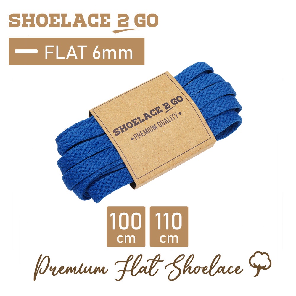 SHOELACE 2 GO PREMIUM TALI SEPATU GEPENG PIPIH FLAT J3 - BLUE