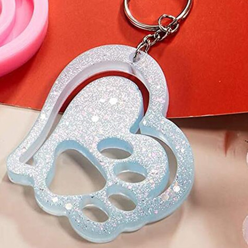 Glitter Silicone Mold for DIY Keychain Necklace Charms Epoxy Resin Jewellery Making