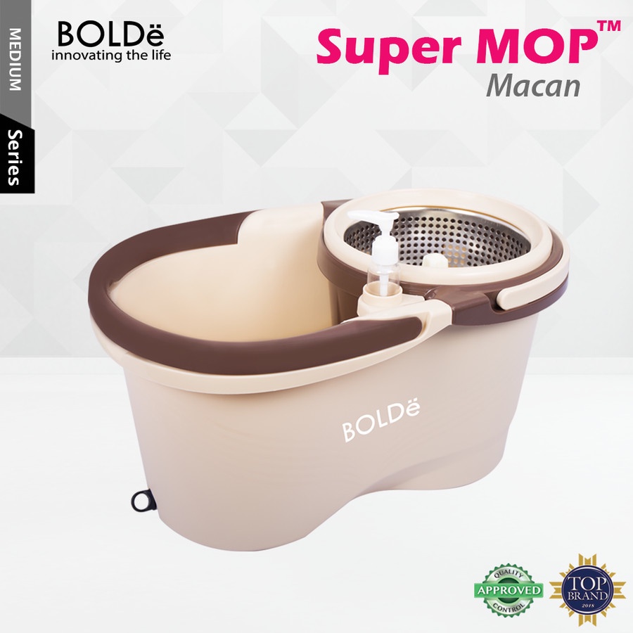 BOLDe Super Mop Macan Alat Pel Lantai BONUS Refill Kain Pel Microfiber