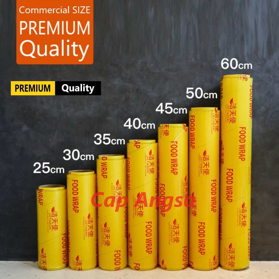 JIETIANSHI WRAPPING FILM CLING WRAP FOOD 30 35 40 45 cm X 300M PLASTIK ROLL BUNGKUS MAKANAN 300 M