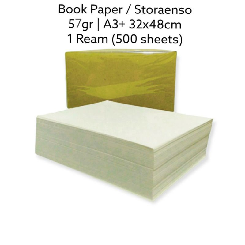 

1 Rim Bookpaper 57 gsm A3 + 32x48cm kertas novel kertas quran kertas buku ngaji storaenso stora enso