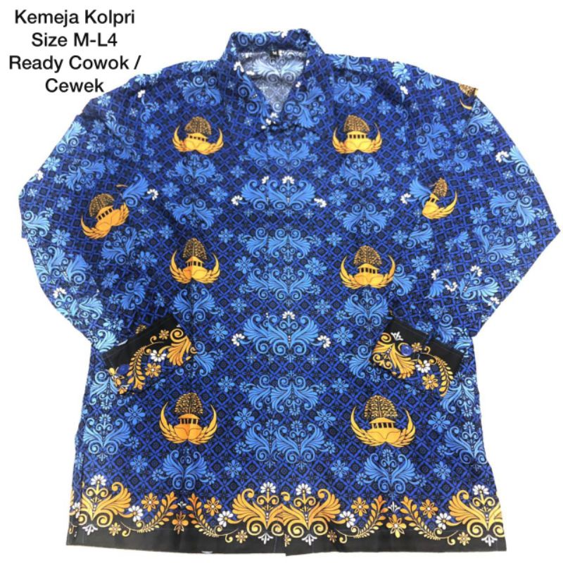 KEMEJA KORPRI untuk Pegawai Negeri PNS Lengan Panjang Motif 2022 Size S-L4