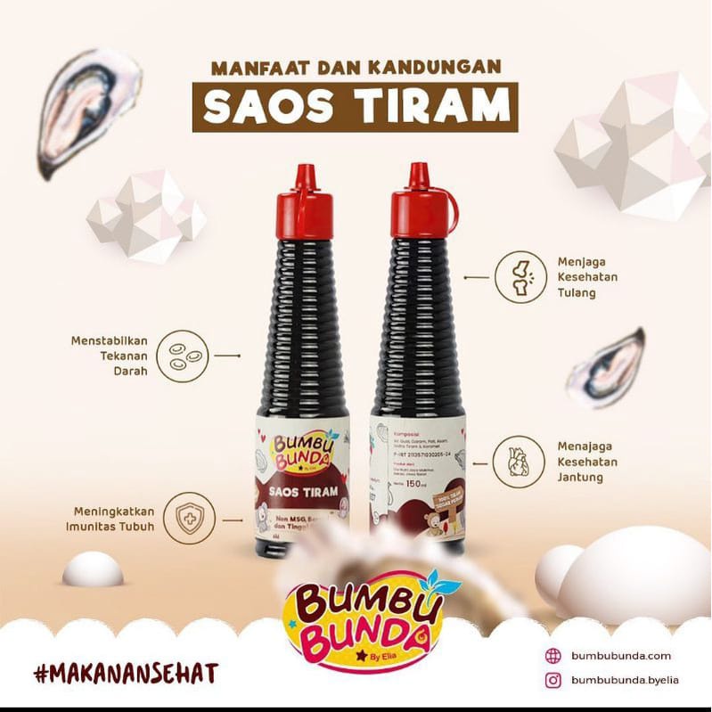 

Bumbu Bunda By Elia Saos Tiram Untuk Mpasi Non MSG & Pengawet Saos Tiram Organik Bumbu Bunda By Elia MPASI Bayi Bumbu Saus | Kecap Sehat Organik Bumbu Bunda Kecap Makanan Bayi Anti GTM Saos Tiram Kecap Masak Bayi