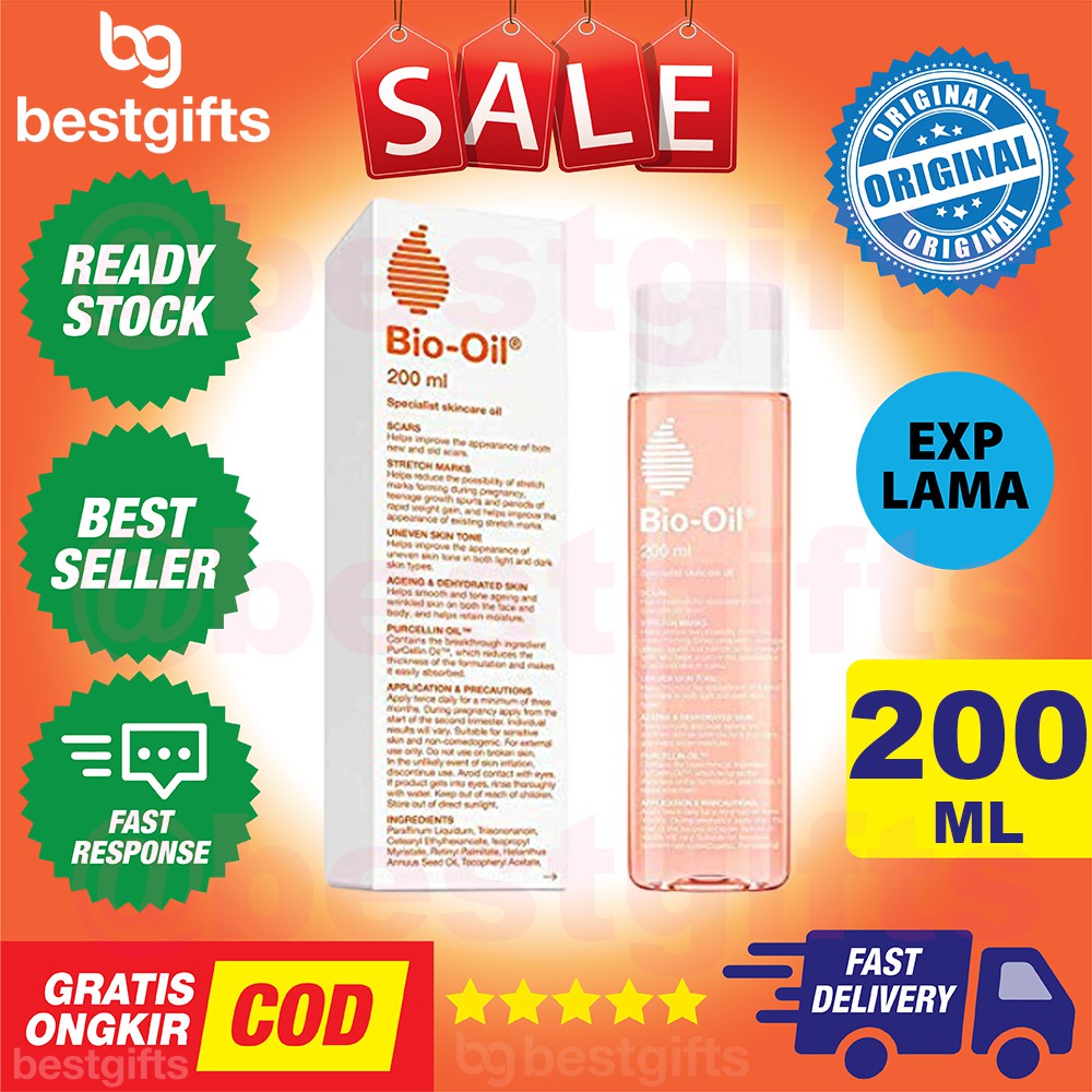 BIO OIL 200 ML 200ML BIOOIL PENGHILANG BEKAS LUKA PASCA HAMIL SCAR STRETCH MARK SELULIT STREACHMARK