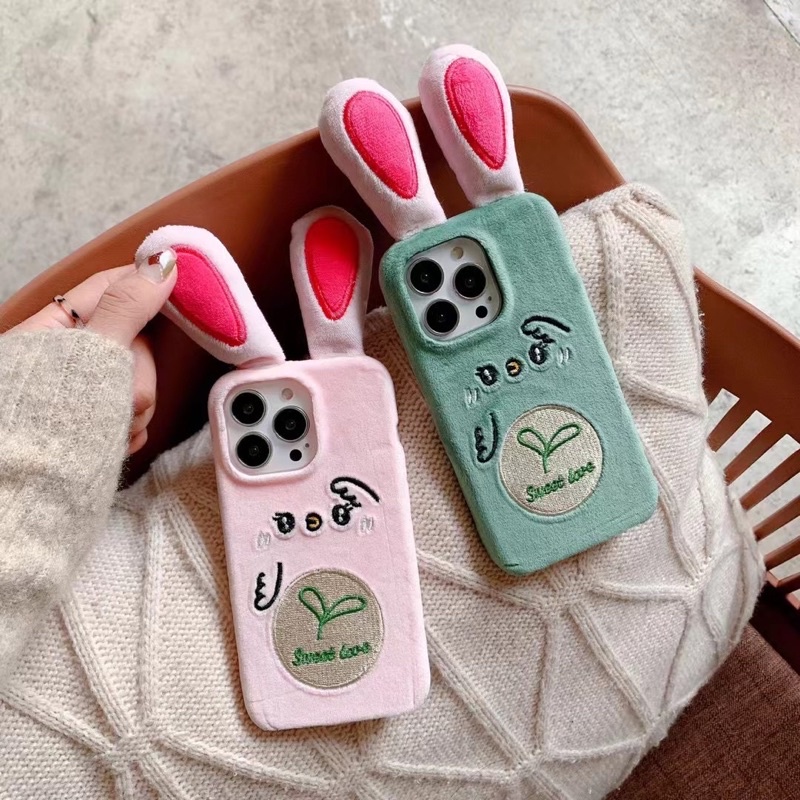 Furry Korean Doll Case ALL PHONE TYPES Iphone 14 13 Pro Max Samsung A73 A52 A52 A33 A32 A23 Oppo A57 A92 Reno 7 6 5 Realme 8 9