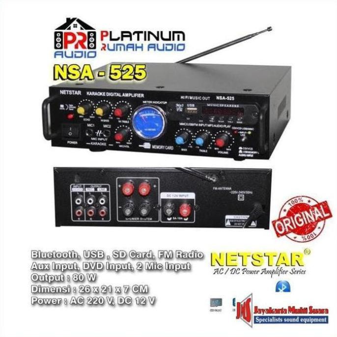 Amplifer karaoke NETSTAR NSA-525 / NSA525 / NSA 525 ORIGINAL BluetootH