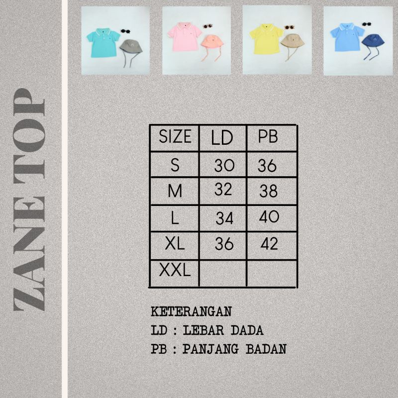 ZANE TOP - Promo 10.10 Kaos Polo Anak Kemeja Kerah Kids Wangki Cewek Cowo Perempuan Laki Katun Lucu Murah 1-6 Th