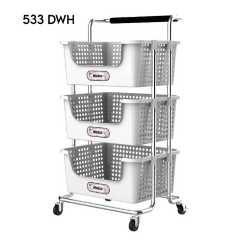 NAIBA Rak Trolley Davensa Large / Rak Dorong Plastik Serbaguna Roda