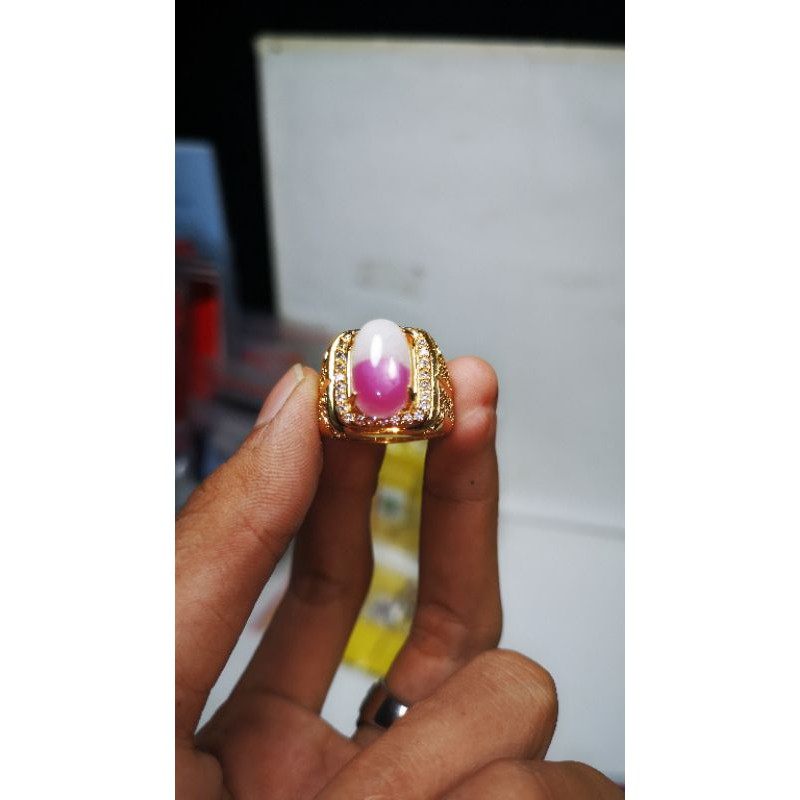 COD BATU RUBY BURMA MERAH PUTIH 2 PCS SERTIFIKAT