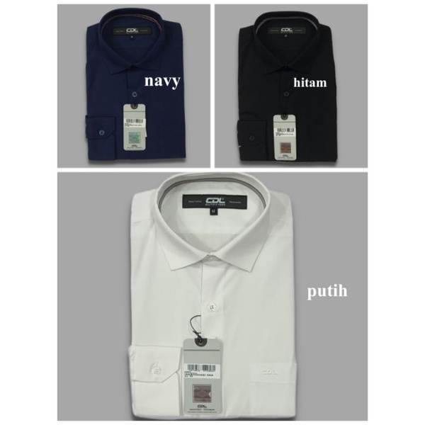 Kemeja panjang kerja polos CDL by Cardinal original model slim fit size S-XL