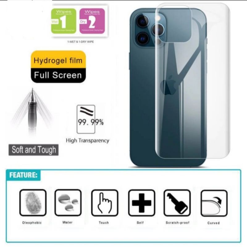 iphone 12 12 mini 12 pro 12 pro max anti gores belakang back hydrogel