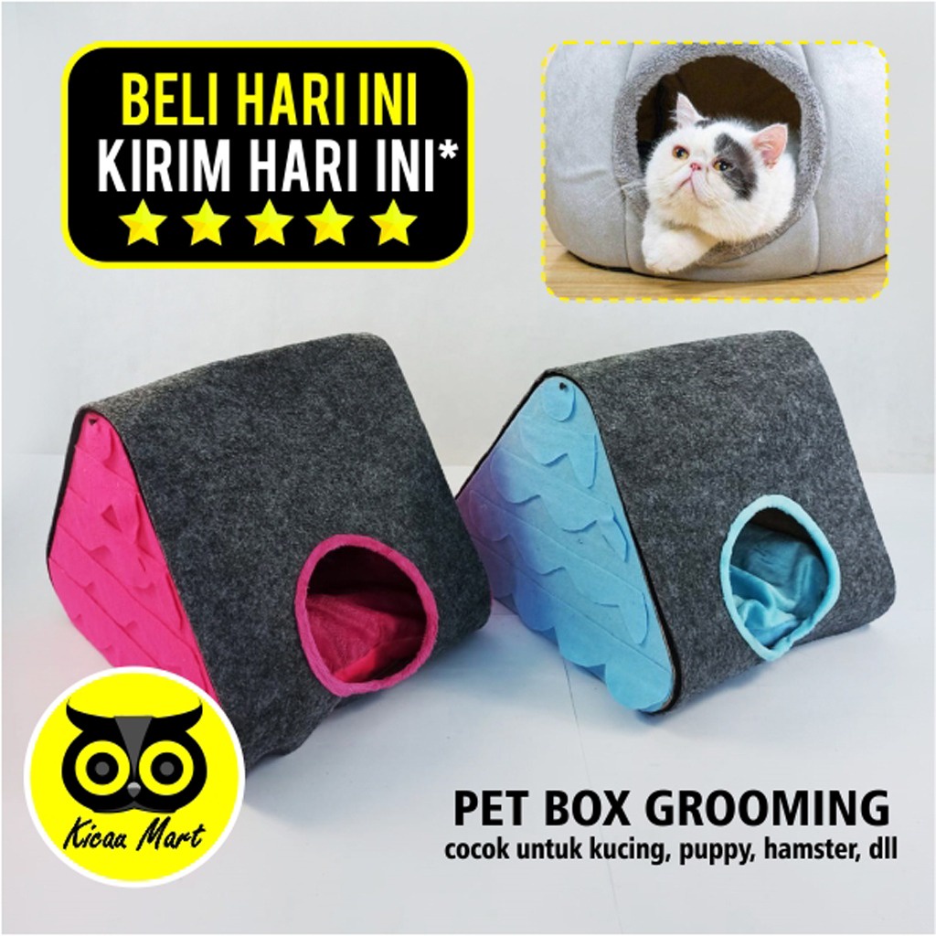 RUMAH KUCING KOTAK BERLUBANG TEMPAT ALAS TIDUR KARPET RASFUR BANTAL TIDUR KITTEN ANABUL KUCING ANJING HAMSTER SUGAR GLIDER KOTAK KANDANG KITTEN HANGAT CAT HOUSE NYAMAN EMPUK GARUKAN KUCING