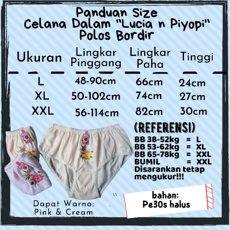 Celana dalam LUCIA BORDIR 6pcs