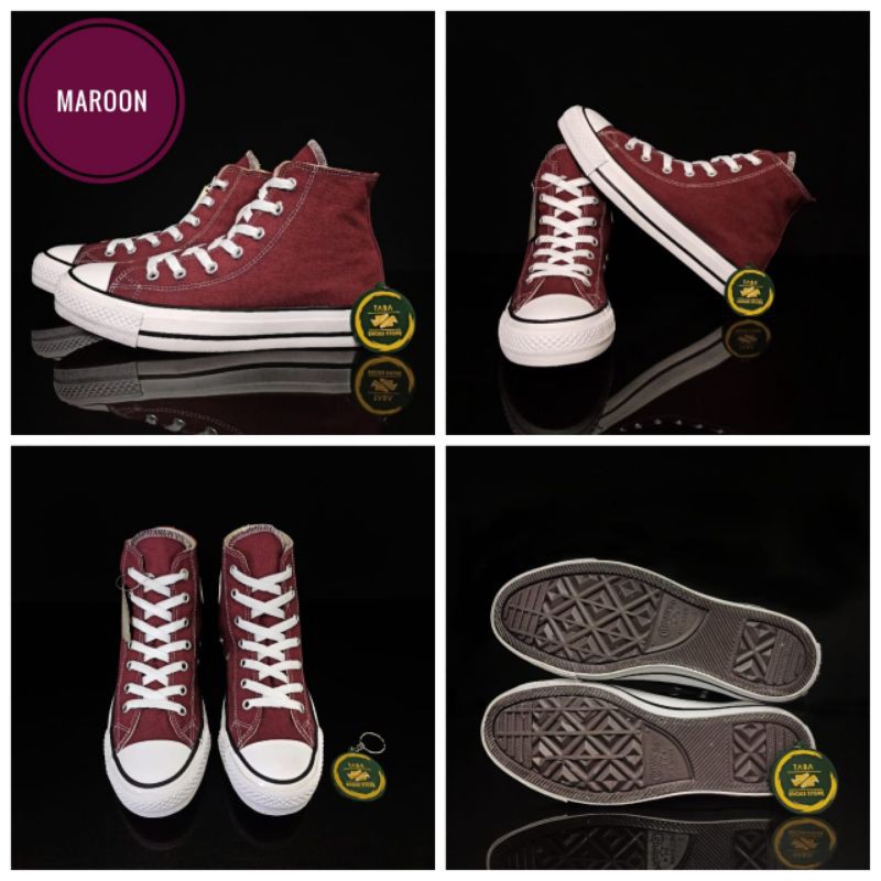 (BISA COD) SEPATU SNEAKERS CLASSIC MAROON TINGGI PRIA WANITA PREMIUM