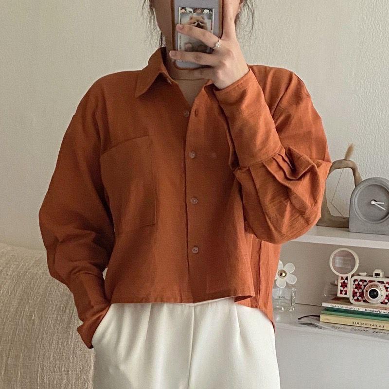 BEFAST - ZRX OOTD Blouse Wanita NICOl / LYDIA TOP BLOUSE / Pakaian Crop Kemeja Wanita / Atasan Lengan Panjang / Fashion Wanita Modis / Terbaru 2022 / Kemeja Polos Casual / OOTD Remaja ABG Kekinian / Kemeja Outer Crop