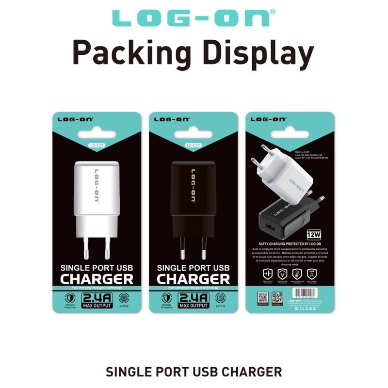 GROSIR BATOK CHARGER LOGON C27 2.4A SMART POWER