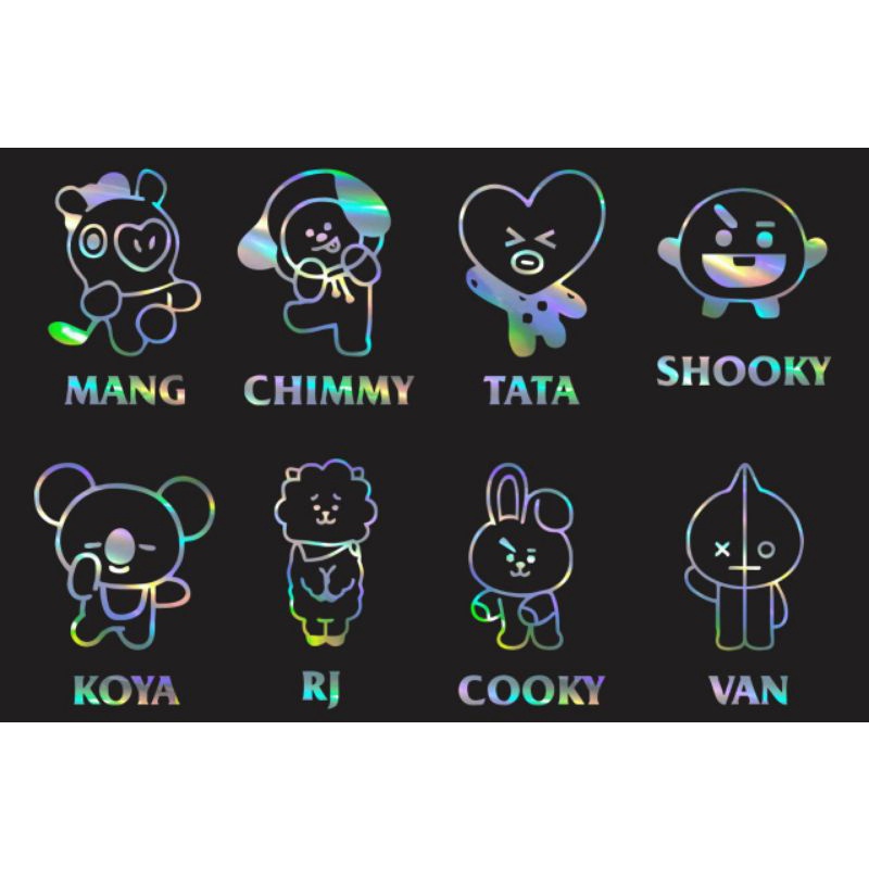 (TERLARIS) BT21 STICKER CUTTING STIKER BTS BT21 VERSION HOLOGRAM