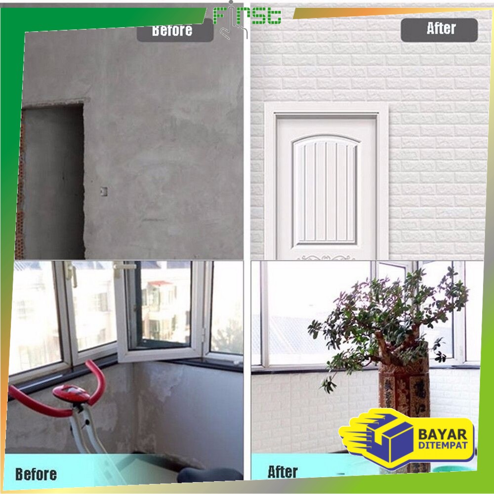 *COD* FH-C206 Wallpaper Dinding Foam 3D Kecil Motif Batu Bata/Walpaper Stiker Dinding Dekorasi Kamar-1