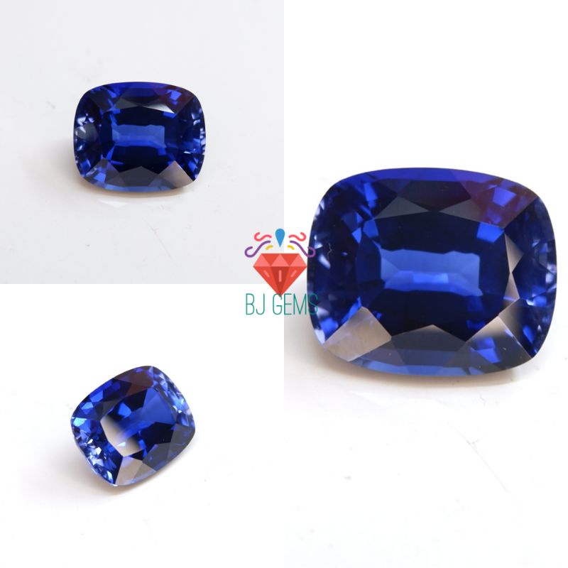 Batu Safir Blue  12 - 16 MM Rectangle Cushion Syntetic Corundum