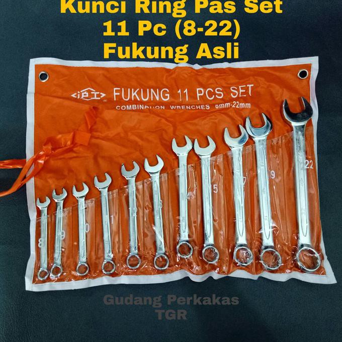 KUNCI RING PAS SET 11 PC FUKUNG / COMBINATION WRENCH SET / FUKUNG ASLI