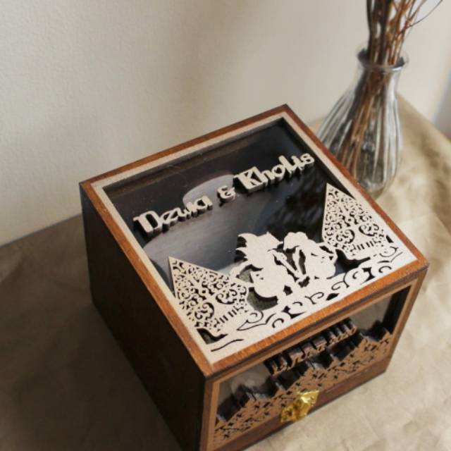 Jewelry box kayu / box mahar kayu rustic / kotak perhiasan kayu