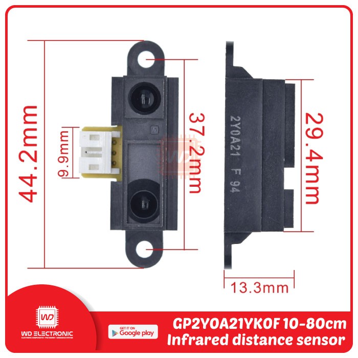 GP2Y0A21YK0F Infrared Proximity Sensor Infrared Distance Sensor 10-80cm