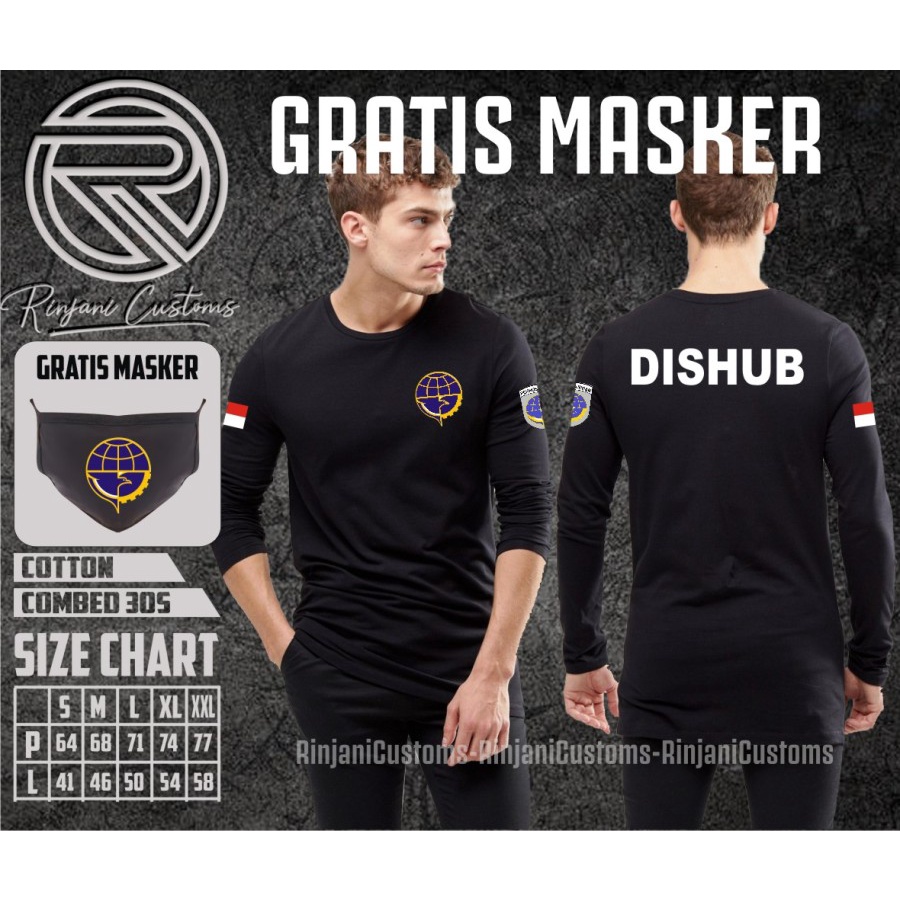 Kaos Dishub Indonesia Tshirt Dishub Free Masker Bisa Pake Nama