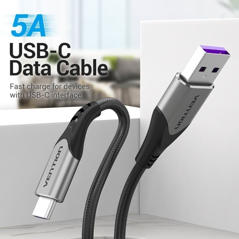 KABEL DATA CHARGER USB TYPE-C SUPER FAST CHARGING VENTION 0.25 M COF