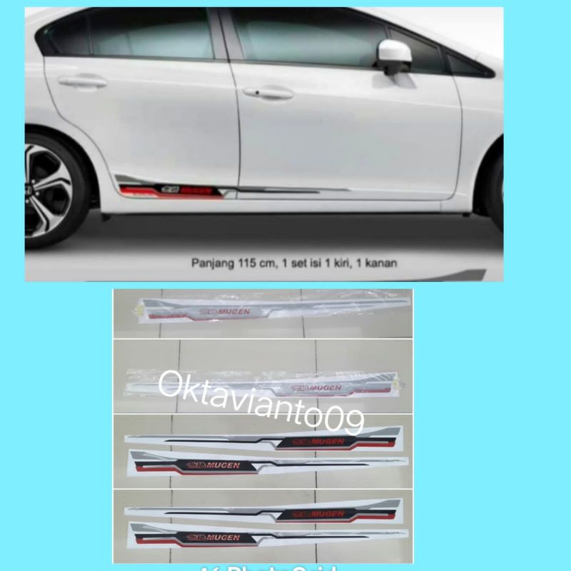 stiker body samping mugen mobil universal brio hrv crv brv