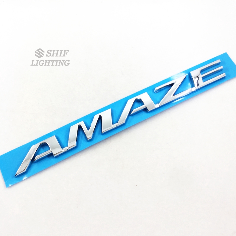 1 x ABS Chrome AMAZE Logo Letter Car Auto Side Rear Trunk Emblem Sticker Badge Decal For HONDA AMAZE