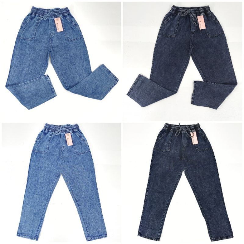 Celana Panjang Wanita Jeans non Stretch BAGGY POLOS simple me