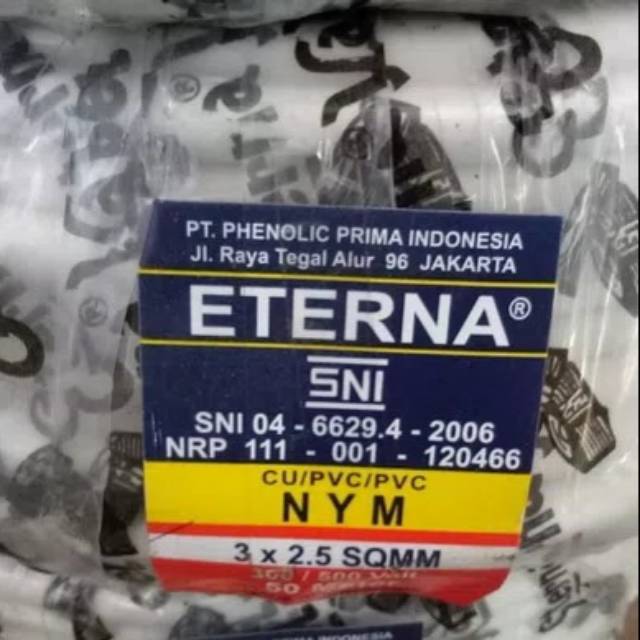 Kabel listrik 3 x 2,5 mm ETERNA Meteran