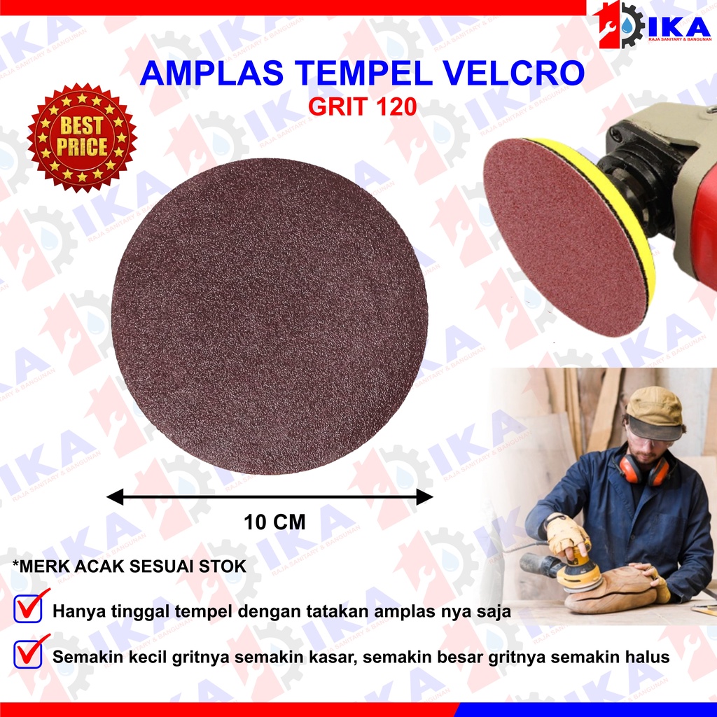 10 LEMBAR PROMO AMPLAS BULAT VELCRO TEMPEL GERINDA 4 INCH PALING MURAH GRIT LENGKAP / Amplas Bulat Velcro Grit Grid 60,80,100,120,150,180,240 Termurah Berkualitas / AMPLAS TEMPEL VELCRO 4&quot; INCH BULAT