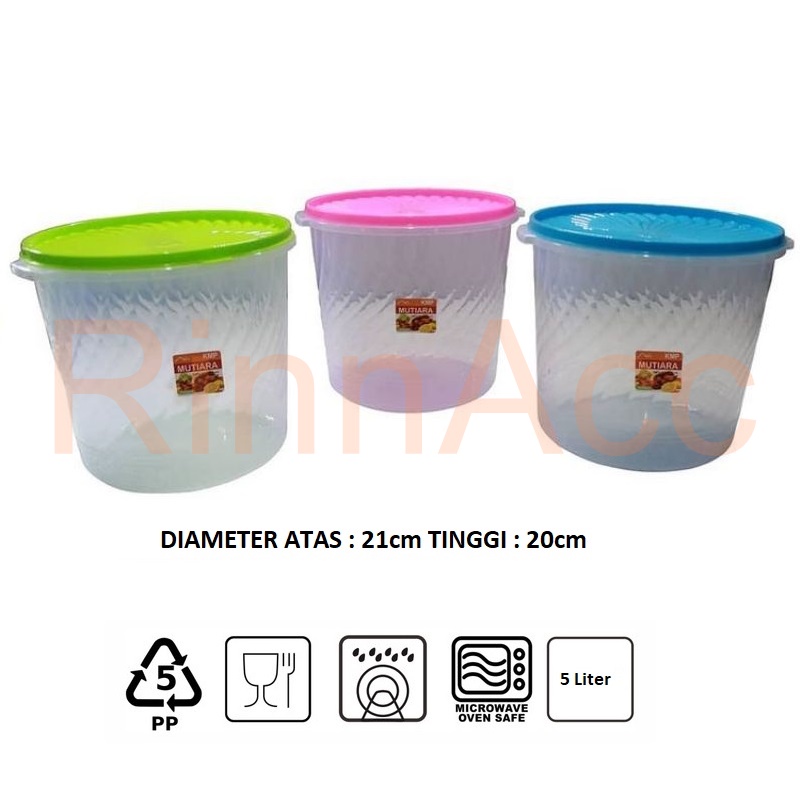 Toples Plastik 5 Liter | Tempat Kerupuk | Sealware | Food container Greenline KMP