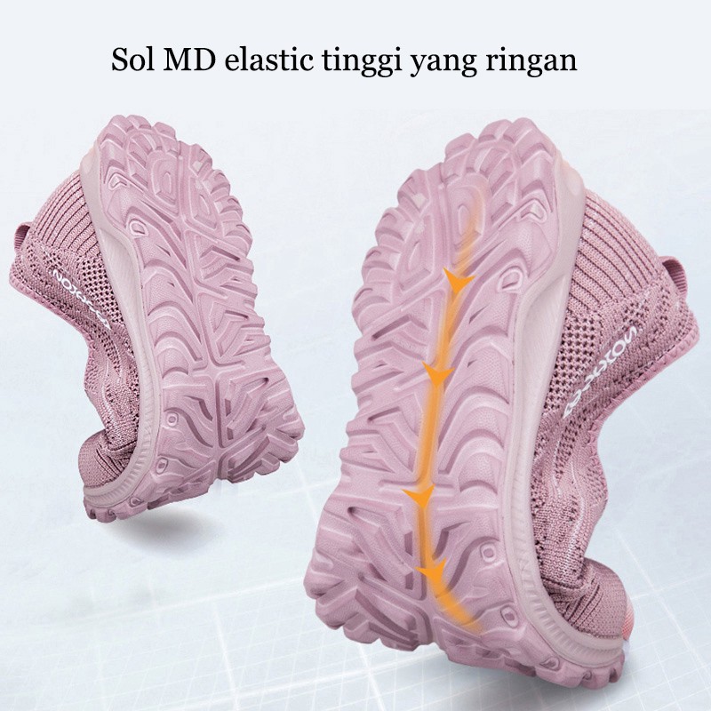 FOKU Sepatu Sneakers Santai Wanita Lembut Sepatu Olahraga Terbaru