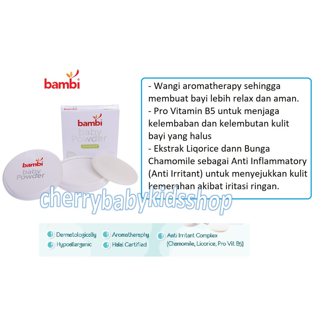 Bambi Baby Powder Compact / Prickly Padat / Compact Refill 40 gr Bedak Bayi Padat CBKS