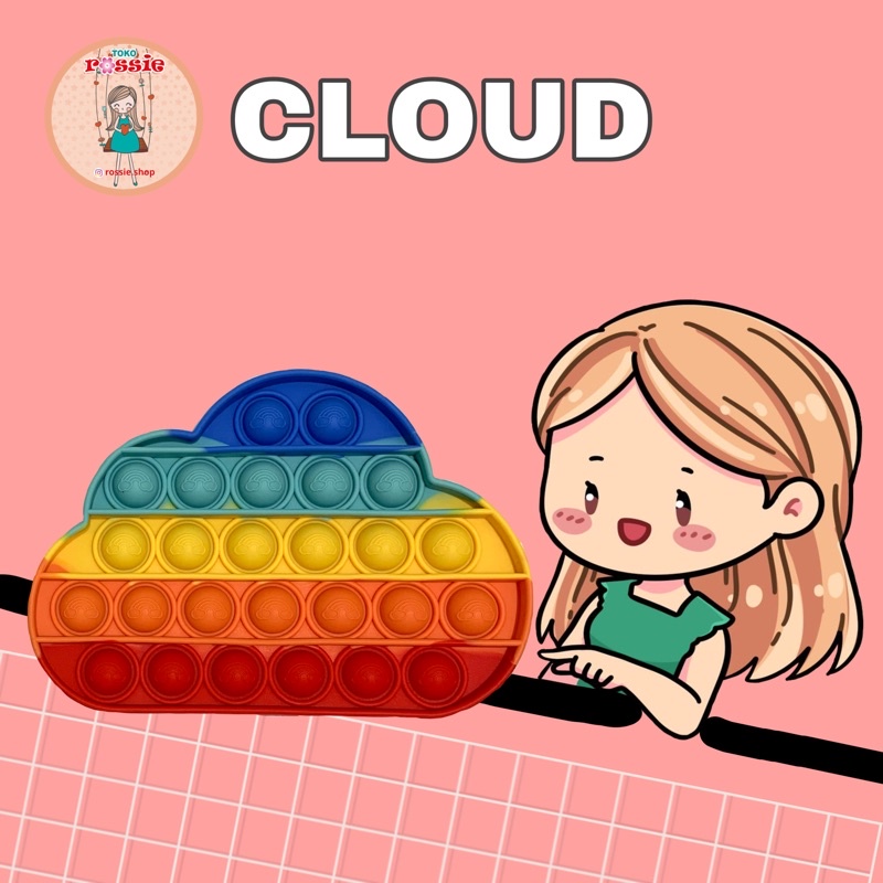 READY!READY! Fidget Pop It Rainbow Lengkap Murah/Mainan Sensorik Pereda Stres/Pop It Viral-Cloud