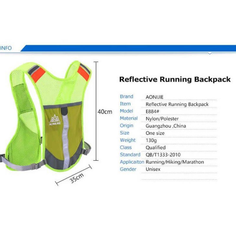 Aonijie E884 hydration backpack tas rompi lari trail marathon running reflectiive